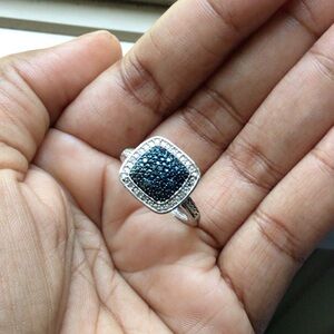 Sterling Silver Tiny Diamonds Ring